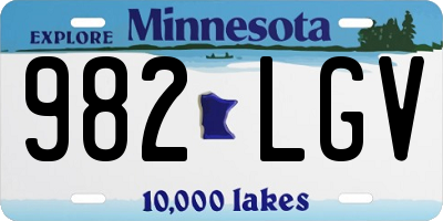 MN license plate 982LGV