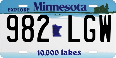 MN license plate 982LGW