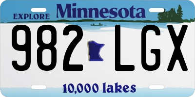 MN license plate 982LGX