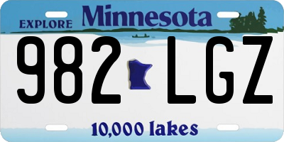 MN license plate 982LGZ