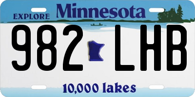 MN license plate 982LHB