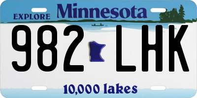 MN license plate 982LHK