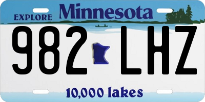 MN license plate 982LHZ