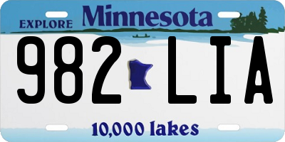 MN license plate 982LIA