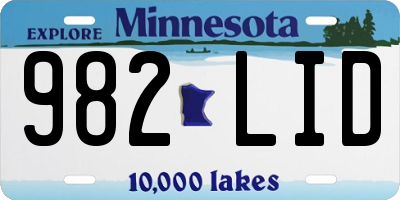MN license plate 982LID