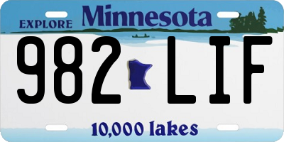 MN license plate 982LIF