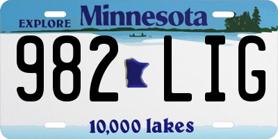 MN license plate 982LIG