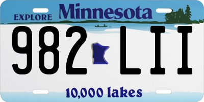 MN license plate 982LII