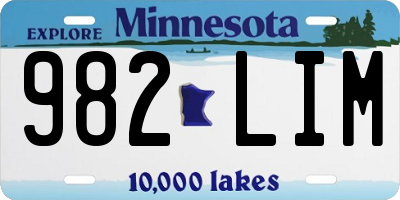 MN license plate 982LIM