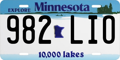 MN license plate 982LIO