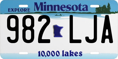 MN license plate 982LJA