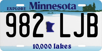 MN license plate 982LJB