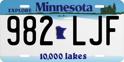 MN license plate 982LJF