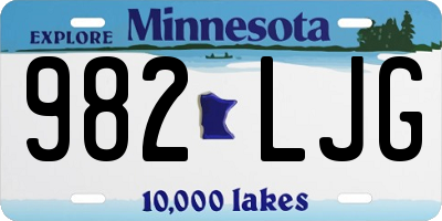 MN license plate 982LJG