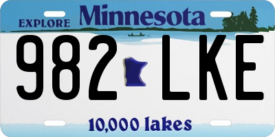 MN license plate 982LKE