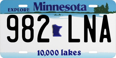 MN license plate 982LNA