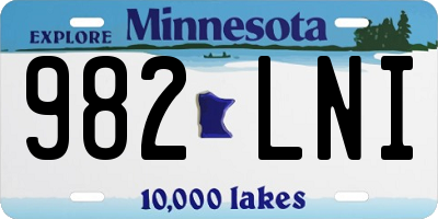 MN license plate 982LNI