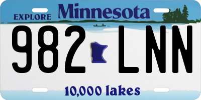 MN license plate 982LNN