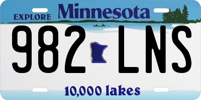 MN license plate 982LNS