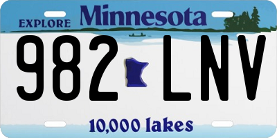 MN license plate 982LNV