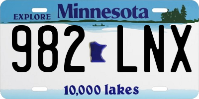 MN license plate 982LNX