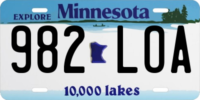 MN license plate 982LOA
