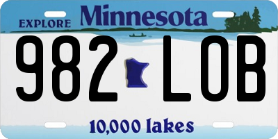 MN license plate 982LOB