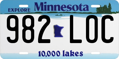 MN license plate 982LOC