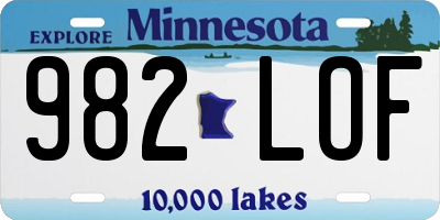 MN license plate 982LOF