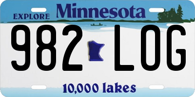 MN license plate 982LOG