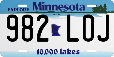 MN license plate 982LOJ