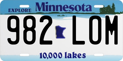 MN license plate 982LOM