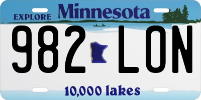 MN license plate 982LON