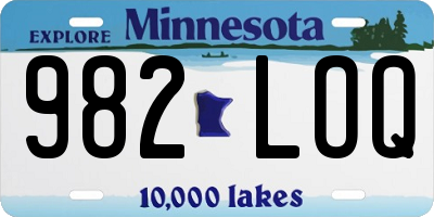 MN license plate 982LOQ