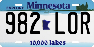 MN license plate 982LOR