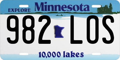 MN license plate 982LOS