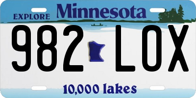 MN license plate 982LOX
