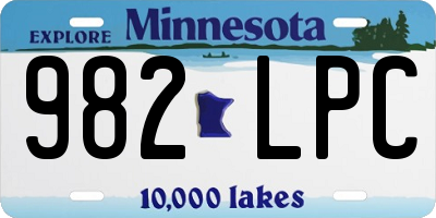 MN license plate 982LPC