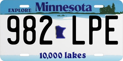 MN license plate 982LPE