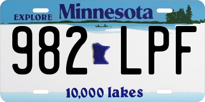 MN license plate 982LPF