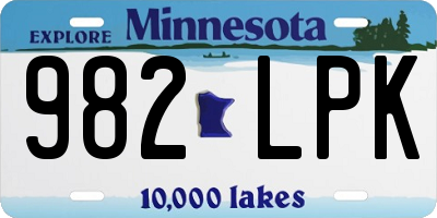 MN license plate 982LPK