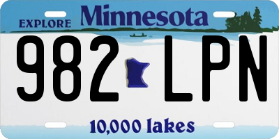 MN license plate 982LPN