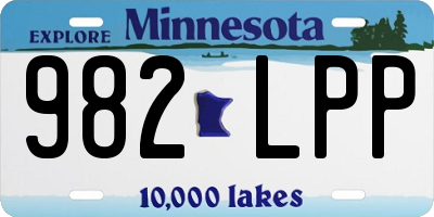 MN license plate 982LPP
