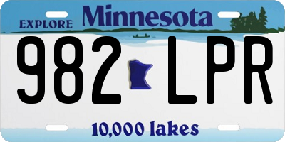 MN license plate 982LPR