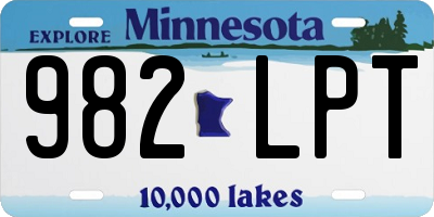 MN license plate 982LPT