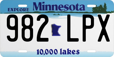 MN license plate 982LPX