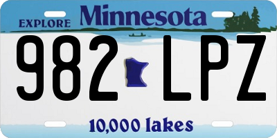 MN license plate 982LPZ