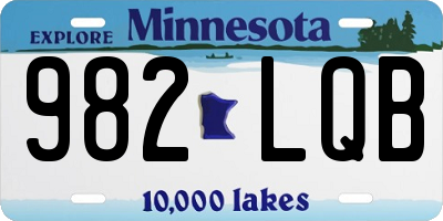 MN license plate 982LQB