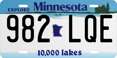 MN license plate 982LQE