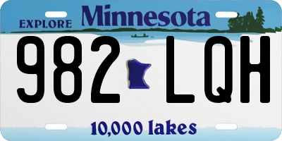 MN license plate 982LQH